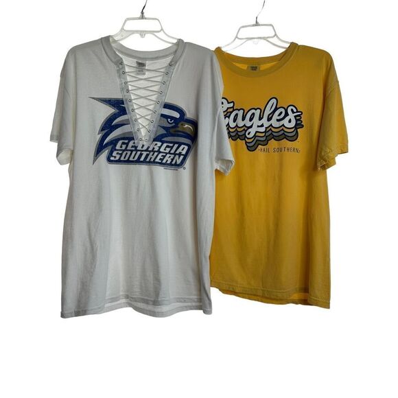 Comfort Color's Yellow & Gildan White Lace-Up Short-Sleeve T-Shirts Bundle Size - Picture 1 of 9